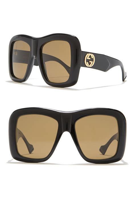 gucci grey opulent luxury square sunglasses|Gucci 54mm oversized square sunglasses.